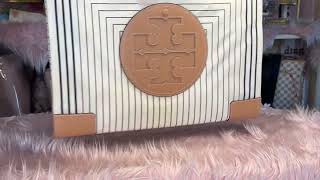 Unboxing Tory Burch Ella printed tote [upl. by Otrepur450]