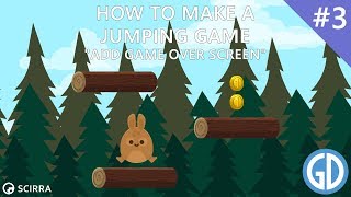 3 Make a Jumping Game  Add Game Over Screen  Construct 2 Tutorial [upl. by Yodlem]