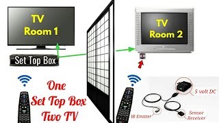 Watch Two TV by One Set Top Box using IR extender repeater cable1सेट टॉप बॉक्स से 2 टीवी कैसे चलाये [upl. by Odnomor]