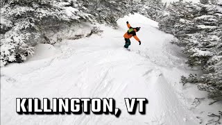 Full Day Snowboarding and Exploring Killington Resort Vermont  Powder Day in the Trees [upl. by Etireugram556]