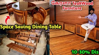 Space Saving கேரளா நாடன் தேக்கு Dining Table Cot  Original Teak Wood Furniture  1030 Dis  RV [upl. by Ellennod683]