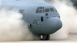 Extreme Aviation C130J30 Super Hercules Aircraft Dirt Runway Takeoffs and Landings [upl. by Nyahs]