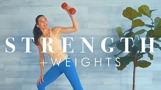 Knee Friendly Standing Strength Workout for Beginners amp Seniors  30 minute w dumbbells [upl. by Vona913]