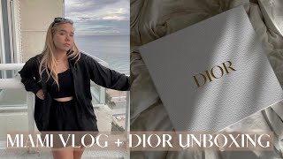 MIAMI VLOG  NEW DIOR BAG UNBOXING 🤍  FINALLY ADDED IT TO MY COLLECTION  ITS STUNNING 😍 [upl. by Htyderem]