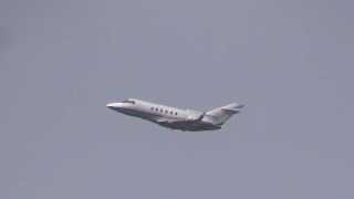 Raytheon Hawker 800XP N101FC Takeoff Greater Rochester Intl Airport KROC [upl. by Ahseki]