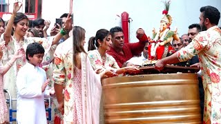 Shilpa Shetty Ganpati Visarjan 2023 Dance With Daughter Samisha Shetty and Son Viaan Kundra [upl. by Fassold]