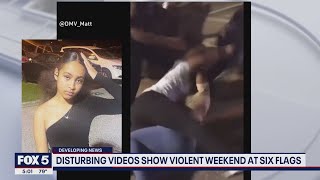 Disturbing video shows violent weekend at Six Flags America Fright Fest  FOX 5 DC [upl. by Hammel181]