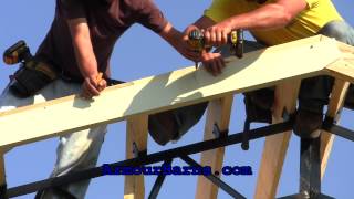 20x40x12 Steel Truss Pole Barn Kit Part 3 How We Install The Panels And Trim [upl. by Inaluiak]