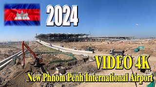 Update Video 4K in Phnom Penh🇰🇭 International Airport  Completed in 2024  Research By  Cambank [upl. by Lehcim]