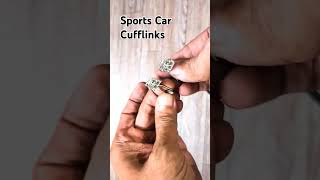 Sports Car Cufflinks Silver Chromed shortsviral fashion studs [upl. by Tiersten]