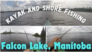 Kayak and Shore Fishing  Falcon Lake Manitoba [upl. by Naloc]