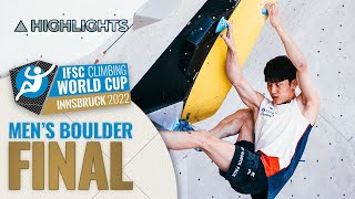 Mens Boulder final highlights  Innsbruck 2022 [upl. by Araeit99]