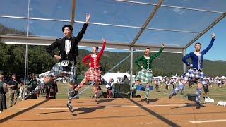 Champion Scottish dancers competing in the Highland Fling during 2022 Ballater Highland Games [upl. by Cohbert]