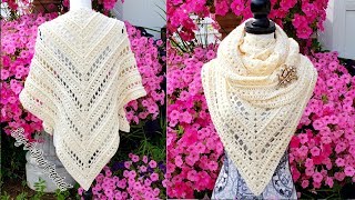 How to crochet a ladies shawl  Pure Innocence  Bag o day Crochet Tutorial 503 [upl. by Gelasius]