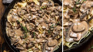 The Best Vegan Mushroom Stroganoff  30 Minute Vegan Dinner [upl. by Novikoff]