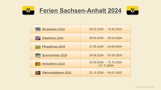 Ferien SachsenAnhalt 2024 [upl. by Hluchy]