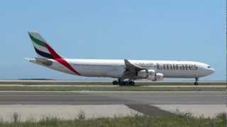 Emirates A340300 A6ERS landing at Nice Côte d’Azur [upl. by Meggi]