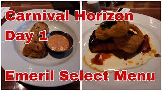 CRUISE  Emeril Select Dinner Day 1  Carnival Horizon [upl. by Eenot]