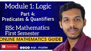 LOGICPREDICATES amp QUANTIFIERSFOR 1ST SEMESTER BSC MATHEMATICS [upl. by Alet]