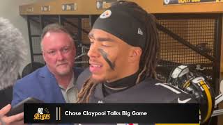 Chase Claypool Reacts to Monster Game Steelers Win [upl. by Nellak]