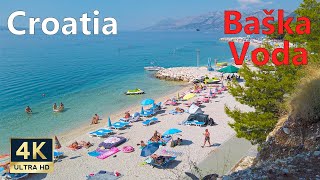 Baska Voda Makarska Riviera Croatia 🇭🇷 4K Walking Tour September 2021 [upl. by Dzoba]