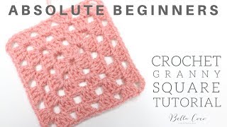 CROCHET How to Crochet a Granny Square  Absolute Beginners  Bella Coco [upl. by Naamann]