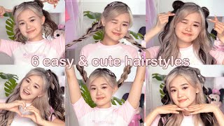 6 QUICK amp EASY HAIRSTYLES  Cute Long Hair Hairstyles by Kika Kim [upl. by Ttirb938]