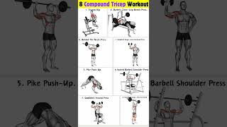 8 Compound Tricep Workout for Strength amp Mass workout tricepsworkout [upl. by Skilken]