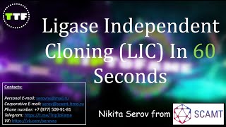 Ligase Independent Cloning LIC In 60 Seconds [upl. by Aicertap]