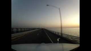 Chesapeake Bay BridgeTunnel southbound at dusk on 3112 [upl. by Spiers]