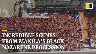 Incredible scenes from Manilas Black Nazarene procession [upl. by Michiko]