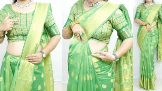 How to Make perfect saree pleats trick  Very easy way to drape saree for wedding amp functions [upl. by Ael]