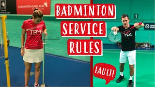 Badminton Service Rules  A quick and simple explanation of the 4 service rules in badminton [upl. by Arbmahs416]