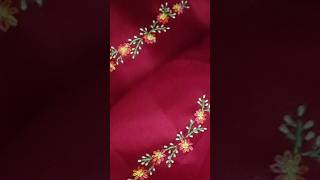 Beautiful and easy embroidery for saree  Hand embroidery [upl. by Atter]