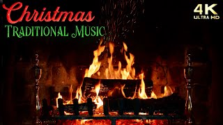 Christmas Fireplace amp Traditional Instrumental Christmas Music Ambience  Classical Orchestra Fire [upl. by Jasmin]