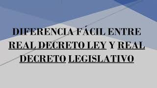 DIFERENCIAS ENTRE DECRETO LEY Y DECRETO LEGISLATIVO [upl. by Lotsyrc]