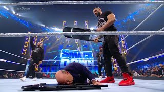 Roman Reigns Attacks Paul Heyman Brock Lesnar Saves  WWE Smackdown 121721 Full Segment [upl. by Atniuqal]