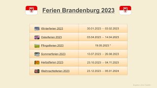 Ferien Brandenburg 2023 [upl. by Onifur]