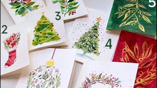 EASY Watercolor Christmas Cards for Beginners 🎄 DIY [upl. by Adnaluoy316]