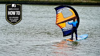 Going upwind with a wing surfer without a foil  How to video [upl. by Dolhenty]