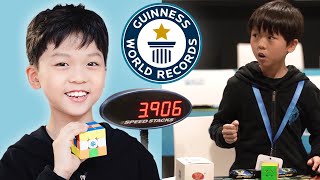 Is He The Worlds Best Speedcuber  Guinness World Records [upl. by Yedok]