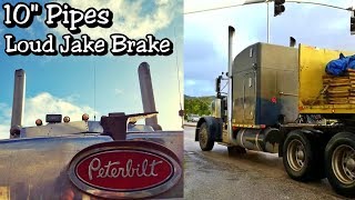 10quot Straight Pipe N14 Cummins with LOUD JAKE BRAKE  quotMundoquot PART3 [upl. by Aramac]