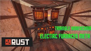 Rust  6x AUTOMATED Electric Furnaces in a Triangle Honeycomb  Tutorial [upl. by Odo]