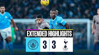 EXTENDED HIGHLIGHTS  Man City 33 Tottenham  Points shared in Premier League thriller [upl. by Aoh396]