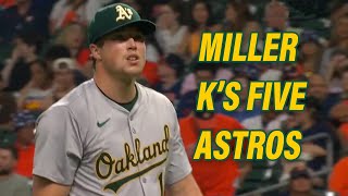 Mason Miller strikes out 5 Astros  51424  Oakland As highlights [upl. by Woodhead]