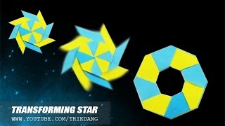 COOLEST paper Shuriken  How to make a Transforming Star Origami [upl. by Eltrym]