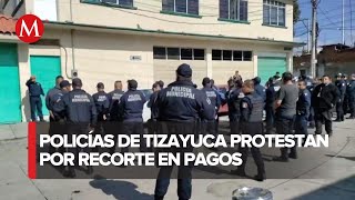 Reportan manifestación y paro de policías en Tizayuca acusan abusos por parte de sus mandos [upl. by Berlauda]