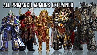 List of all types of Primarchs Armour in Warhammer 40K [upl. by Ahtennek885]