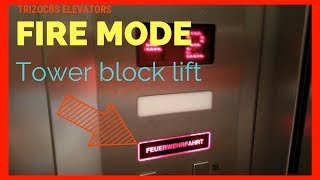 FIRE MODE SERVICE ON TOWER BLOCK LIFT ELEVATOR  Trizocbs [upl. by Alby]