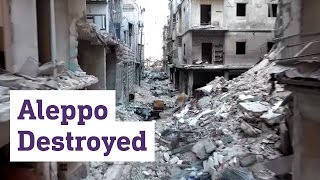 Drone footage from east Aleppo reveals massive destruction [upl. by Virgel]